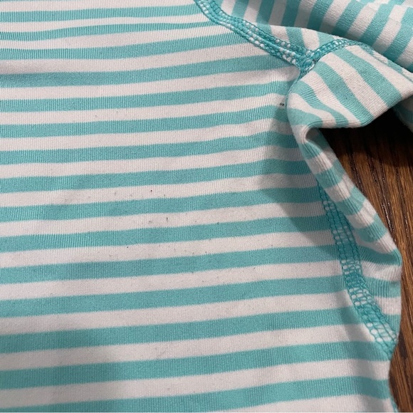 Nike Dri-Fit Running 1/4 zip, Teal White Stripes Size Small - Picture 9 of 11